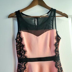 Black and Pink Peplum Blouse